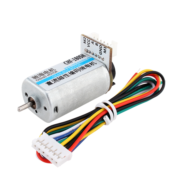 180 Type DC Geared Motor with Encoder 6V 12V High Precision AB Phase  Low Noise All Metal Gearbox for Educational Robot Kit