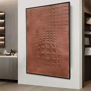 Pintura de textura en relieve avanzada con impresión de Arte Abstracto 3D minimalista moderno para decoración de pared para marco de sala de estar montado