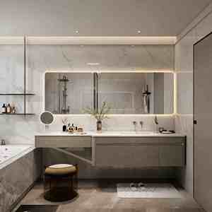 <span class=keywords><strong>Mobile</strong></span> <span class=keywords><strong>bagno</strong></span> sospeso in legno personalizzato con lavabo, piano in marmo, <span class=keywords><strong>specchio</strong></span> smart antiappannamento <span class=keywords><strong>e</strong></span> <span class=keywords><strong>luce</strong></span> LED per <span class=keywords><strong>bagno</strong></span> - Product Image 5