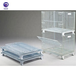 Large heavy duty hot sale warehouse collapsible metal wire stackable storage containers