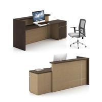 Dernier design de bureau d'accueil moderne en bois pour hôtel, école, centre commercial avec hauteur réglable et garantie de 5 ans