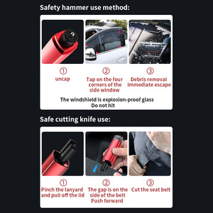 Mini rompevidrios aleación de aluminio seguridad martillo cinturón corte herramientas de emergencia Escape portátil coche seguridad <span class=keywords><strong>Kit</strong></span> - Product Image 6