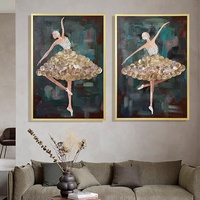 Décorations pour l'intérieur de la maison Turitella Shells Art Femmes Danse Peinture à l'huile Creative Shell 3D Wall Art Autre Home Decor