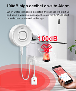 Détecteur de fuite d'eau WiFi ultrasonique ABS pour maison intelligente - Système d'alarme de fuite d'eau à détection jusqu'à 10 m pour salle de bain et cuisine - Product Image 4