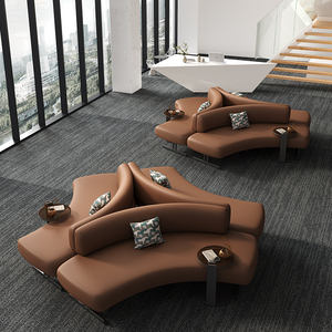 Sofá de Hotel con Diseño Arqueado, Superficie de Contacto de Cuero Resistente para Recepción de Negocios y Sala de Espera - Product Image 3