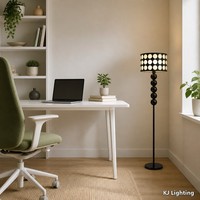 Lampe sur pied moderne noire à tambour perforé à pois pour salon, chambre, bureau, hôtel