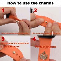 Bracelet de montre en silicone avec breloques décoratives pour bracelet de montre, clous décoratifs pour montre, jambe en métal, en stock