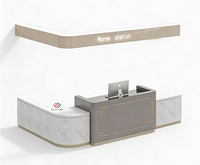 Comptoir de réception demi-cercle moderne en marbre pour clinique, design élégant, vente en gros