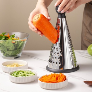 Multifunctional Soft Grip Cheese Grater Stainless Steel Grater 3 Sided Cheese Shredder & <b>Vegetable</b> <b>Chopper</b> - Product Image 5