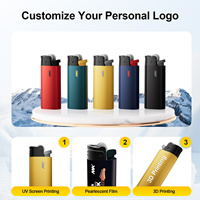 Briquets à gaz Maxi Mini Flint avec logo personnalisé, taille classique, en plastique, pour cigarettes, cuisine et camping, briquet avec logo personnalisé