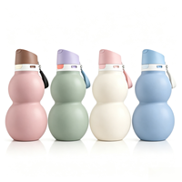 Bouteille d'eau isotherme personnalisée en forme de calebasse avec logo, bouton-poussoir de verrouillage anti-fuite et poignée – Vente en gros