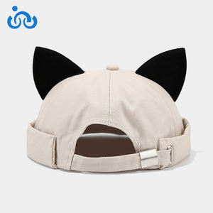 New Style No Brim <span class=keywords><strong>Hat</strong></span> mit niedlichen Katzen ohren Mode Retro Street Hip-Hop Baseball Cap <span class=keywords><strong>Adult</strong></span> Großhandel anpassbare Hut - Product Image 4