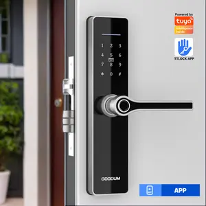 Goodum Smart Gate Lock Met Wifi Vingerafdruk Combinatiecode Elektrisch Mechanisch Ontwerp Slimme Deurgrepen Afstandsbediening App Bediening