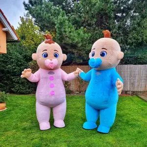 2m/2.6m 6.6ft/8.5ft Costume gonfiabile della mascotte del bambino di alta qualità rosa e blu ragazzo/ragazza Costume della mascotte del bambino vestito Cosplay