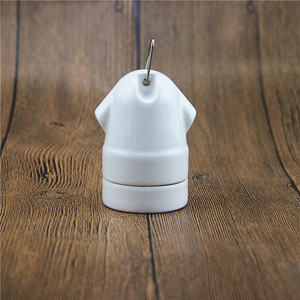 Keyless E27 Brass giữ đèn gốm <span class=keywords><strong>Bayonet</strong></span> phong cách ổ cắm 18 inch chịu nhiệt sứ vít 18 inch Sứ đèn cơ sở - Product Image 6