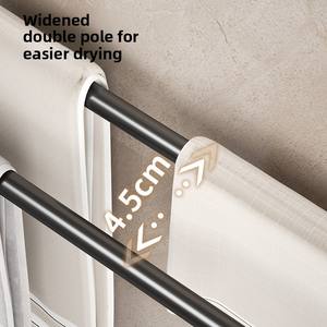 <span class=keywords><strong>Portasciugamani</strong></span> da bagno a canna singola e doppia da parete da bagno con supporto in alluminio con gancio adesivo magico - Product Image 4