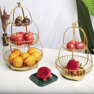 Piatto <span class=keywords><strong>di</strong></span> <span class=keywords><strong>frutta</strong></span> salotto Golden forma <span class=keywords><strong>di</strong></span> uccello piano del tavolo decorato filo spinato cesto <span class=keywords><strong>di</strong></span> stoccaggio con manico - Product Image 3