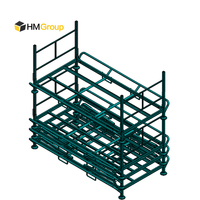 Lager tragbare Hoch leistungs stapler Transport Metall stapelbar faltbar Industrie reifen Rack mit Seitens tange