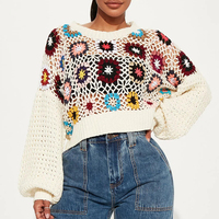Damen Flower Crochet Pullover Sweater Handmade Sweater Design für Damen Image.html Dress Makers Custom ized
