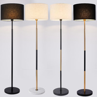 Lampu Lantai LED Gaya Minimalis Amerika dengan Kap Lampu Kain untuk Ruang Tamu, Hotel, Kamar Tidur, dan Aula