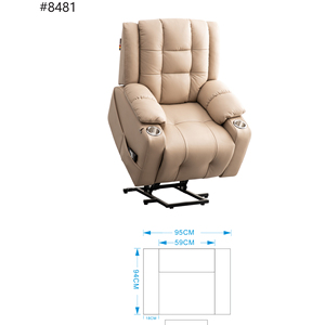 Fauteuil à bascule électrique moderne gris-bleu en tissu pour adultes, avec port de charge USB, fonction de levage et chaleur, grand format - Product Image 6