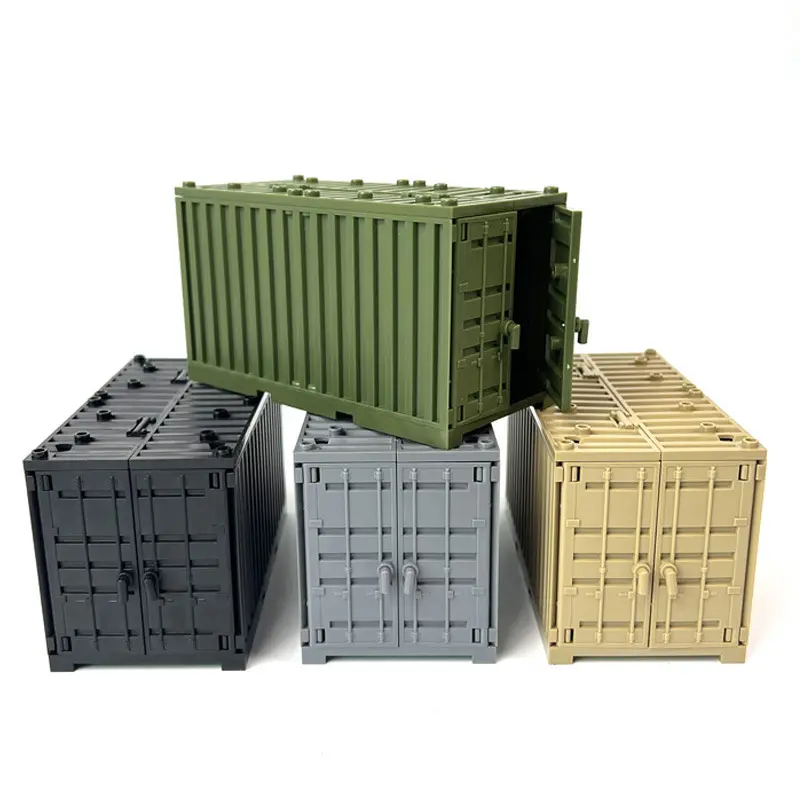 Small particle building block accessories for cross-border military container scenes can change the shape of plastic toys