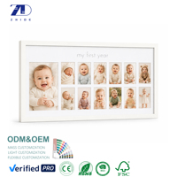 Marco de Fotos para el Primer Año del Bebé, con 13 Aberturas, Personalizado, de Madera Blanca, Recuerdo, Decoración de Pared para Cuarto de Bebé, Regalo para Marcar Etapas