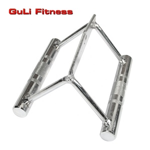Guli-<span class=keywords><strong>Barra</strong></span> de presión en forma de V para gimnasio, accesorio de Fitness profesional, <span class=keywords><strong>polea</strong></span> <span class=keywords><strong>baja</strong></span> cromada sólida, doble mango D, tríceps en forma de V - Product Image 3