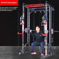 Machine Smith Commerciale Pliable, Rack de Musculation Multifonctionnel pour Squats et Bench Press, Équipement de Gymnastique en Métal Robuste