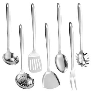إكسسوارات المنزل والمطبخ طقم أواني طهي من الفولاذ المقاوم للصدأ ملعقة طبخ مجرفة أدوات مطبخ معدنية مجرفة مغرفة شوربة مصفاة - Product Image 2