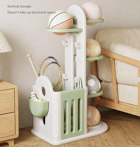 Estante de almacenamiento seguro para gabinetes de niños para organizar equipo de baloncesto y fútbol para sala de estar dormitorio comedor gabinete de uso al aire libre - Product Image 5