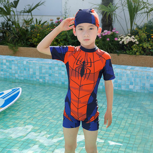 Boys One-Piece Long Sleeve Briefs Swimsuit Toddler Sun Protection Waterproof Quick Dry Polyester <strong>Spiderman</strong> Kids <strong>Swimwear</strong> - Product Image 3