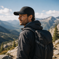 Sombrero de Sol Negro de Ala Larga, Protección UV para Exteriores, Transpirable, Ajustable, Gorra de Ciclismo para Senderismo y Running, Proveedor Mayorista