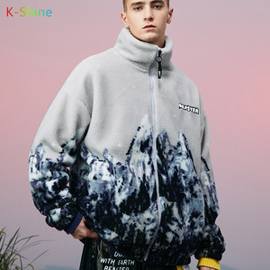Petit diable Grimace veste agneau montagne imprimé veste hiver pour hommes et femmes grande taille fourrure d'agneau - Product Image 3
