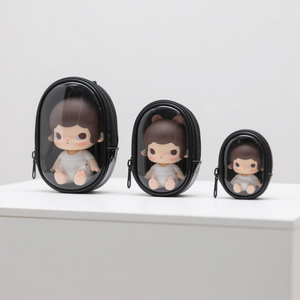 Pochette à fermeture éclair en PVC Mini sac à bandoulière transparent avec porte-clés accessoires de Cosplay mignons pour poupée stockage résistant à l'eau - Product Image 1