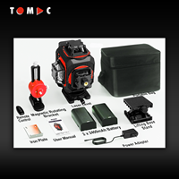 Niveau laser vert TOMAC 4D 16 lignes 360° avec contrôle par application, tours laser amovibles et nettoyables, écran LCD, batterie 2400 mAh