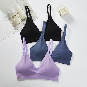 5 colori XS-4XL Sexy triangolo coppetta sport di grandi dimensioni reggiseno donna <span class=keywords><strong>senza</strong></span> anello in acciaio <span class=keywords><strong>senza</strong></span> soluzione di continuità triangolo raccolti <span class=keywords><strong>spalline</strong></span> sottili - Product Image 3