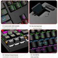 Clavier mécanique à échange à chaud 87 touches filaire avec interrupteurs bleus RGB 3 modes Gaming FVQ301 OEM Boîte couleur