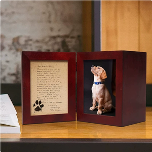 <span class=keywords><strong>Urne</strong></span> funéraire double porte en bois d'acajou pour animaux de compagnie avec cadre photo et carte de message – Cendres de chien et de <span class=keywords><strong>chat</strong></span> – Souvenir commémoratif pour petits animaux - Product Image 1