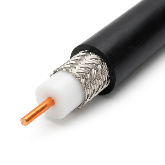 Standard RG58 Coaxial Cable 50 Ohm High Coverage Tinned Copper Braid Shielded RF Cable for Radio and Wireless Systems