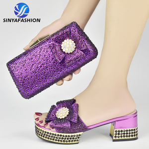 All'ingrosso Italiano Estate & Autunno Italiano Scarpe e Borsa di colore giallo per la sposa abbinamento matrimonio scarpe da sposa e borsa - Product Image 6
