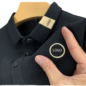 Özel yüksek kaliteli pamuk nakış Logo rahat üniforma düz Golf boş T Shirt erkek Polo gömlekler