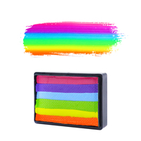 Pintura facial dividida para orgullo lésbico gay arcoíris hipoalergénica activada por agua para marchas homosexuales eventos Festival