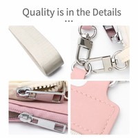 Set Gantungan Kunci Gelang Kain Oxford Mini 2 Buah Dompet Koin Tempat Kartu Wanita Lucu Warna Ganda Gantungan Kunci Kantong Penjepit Lobster