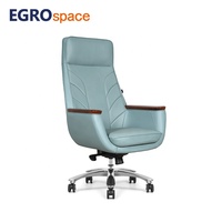 EGROspace Chaise de bureau de direction en cuir de luxe, pivotante, à dossier haut, pour réunion et réception, mobilier moderne haut de gamme