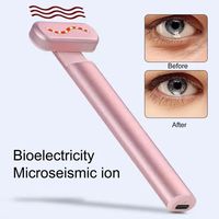 Appareil de soin des yeux 4 en 1, micro-courant, chaleur, éclaircissement des cernes, baguette électrique pour le soin des yeux, anti-âge, thérapie par la lumière rouge, masseur oculaire