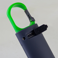 3In1 Senter Saku Portabel Tahan Air IP54 Lampu Flash USB Isi Ulang Li-ion ABS COB LED Mini Gantungan Kunci Lampu Camping Carabiner