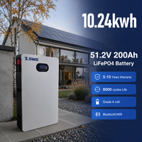 Batterie murale divisée SAMAS 10kWh 51.2V 200Ah LiFePO4 pour stockage solaire domestique CAN pour le marché mondial