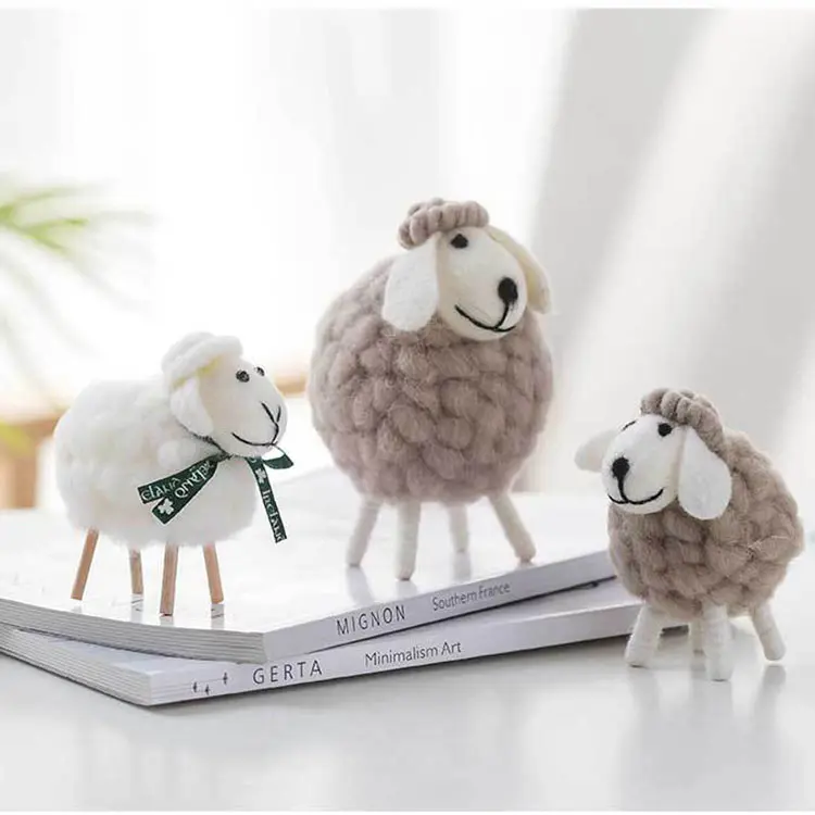 DREA Little felted wool sheep cute novelty gifts kids gifts for home decor bedroom decor Christmas gifts