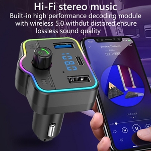 Accessoires de voiture 2024 Station de station compatible Bluetooth Station audio connectée sans fil Transmetteur radio Bluetooth Fm Lecteur Mp3 de voiture